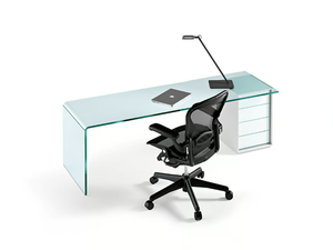 RIALTO L - Glass office desk with drawers _ Fiam Italia